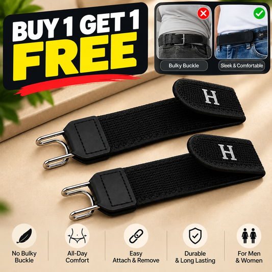 Portable Stylish Metal Hook Buckleless Belt (Pack Of 2)