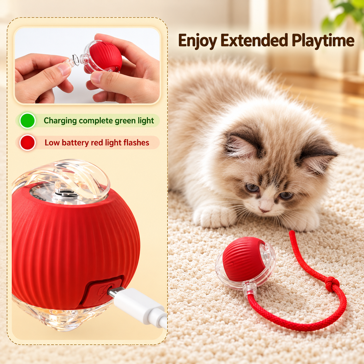 Cat Toy Ball With Led Light