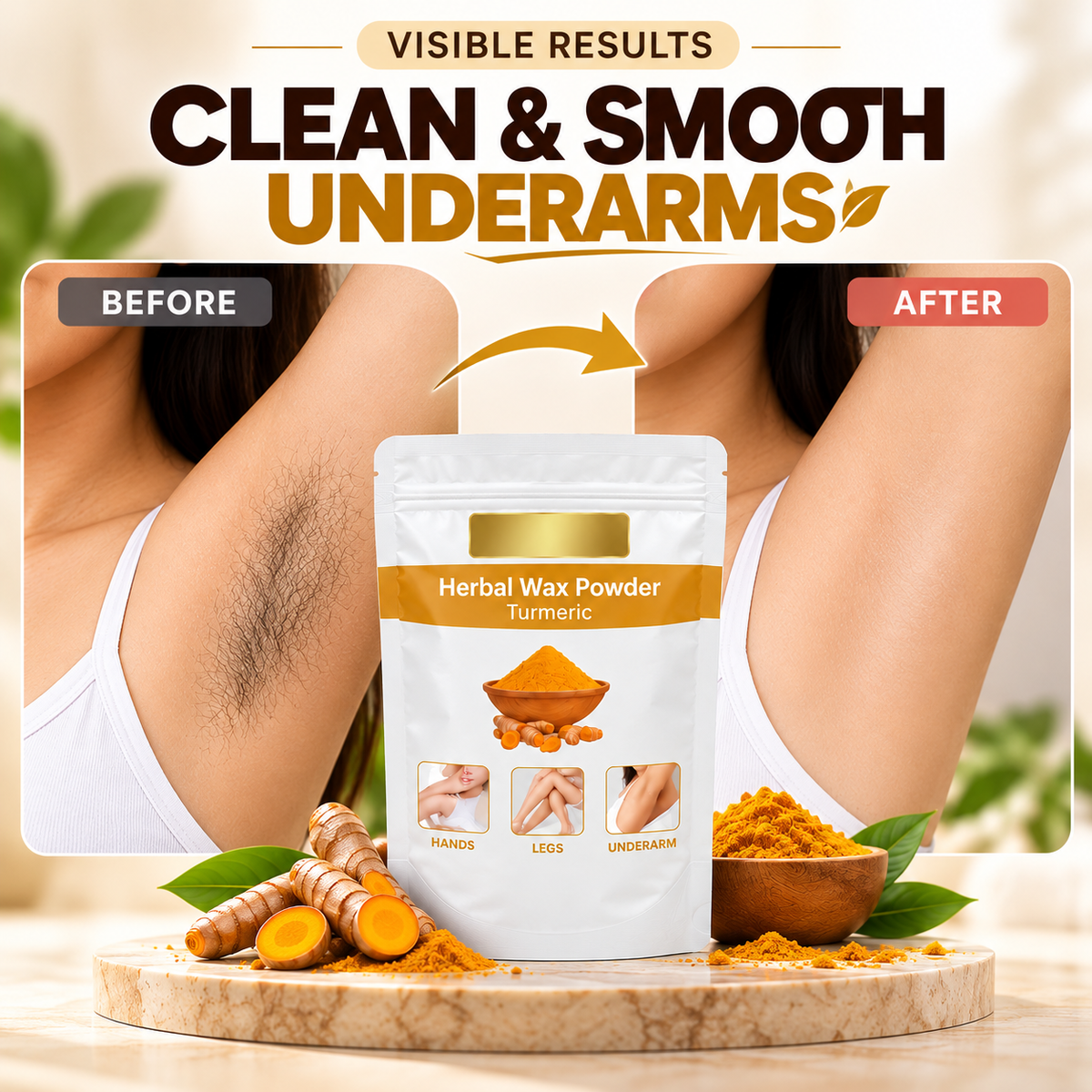 Turmeric Hair Removal Wax Powder  (Pack of 3)