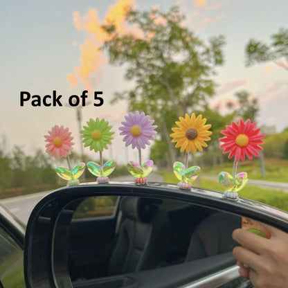 Resin Car Dashboard Decor Flower (5Pcs)