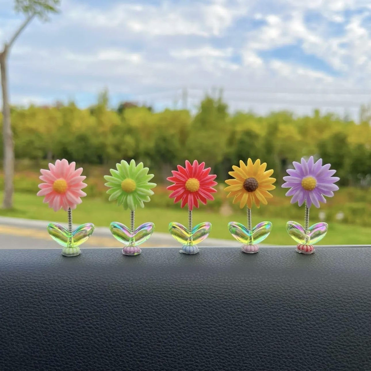 Resin Car Dashboard Decor Flower (5Pcs)